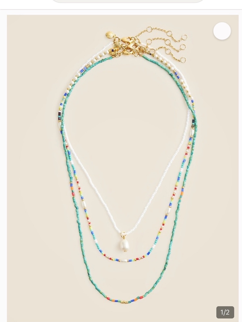 J. Crew Multi-Strand Freshwater Pearl  Beaded Necklace